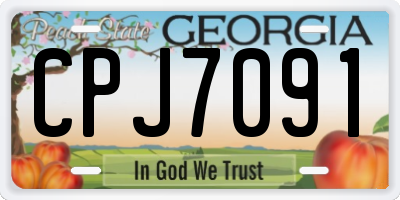 GA license plate CPJ7091