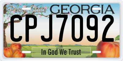 GA license plate CPJ7092