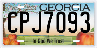 GA license plate CPJ7093
