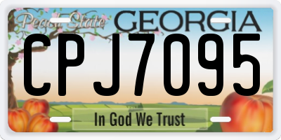 GA license plate CPJ7095