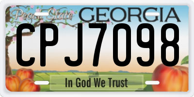 GA license plate CPJ7098