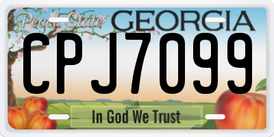GA license plate CPJ7099
