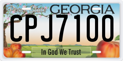 GA license plate CPJ7100