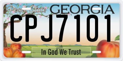 GA license plate CPJ7101