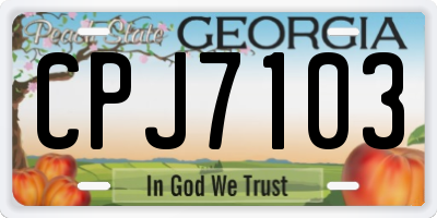 GA license plate CPJ7103