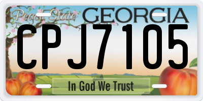 GA license plate CPJ7105