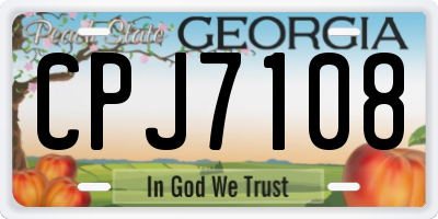 GA license plate CPJ7108