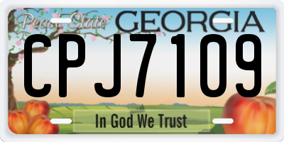 GA license plate CPJ7109