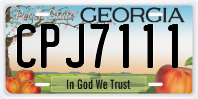 GA license plate CPJ7111