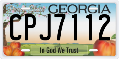 GA license plate CPJ7112