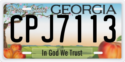 GA license plate CPJ7113