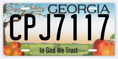 GA license plate CPJ7117