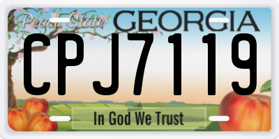 GA license plate CPJ7119