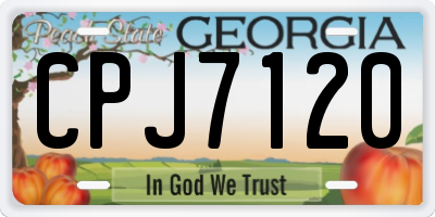 GA license plate CPJ7120