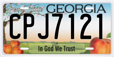GA license plate CPJ7121