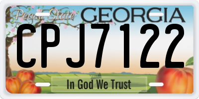 GA license plate CPJ7122