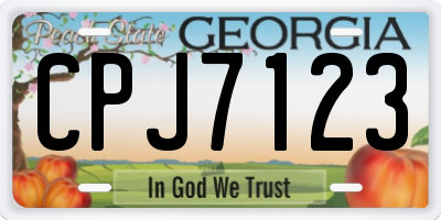 GA license plate CPJ7123