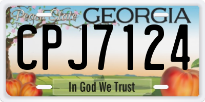 GA license plate CPJ7124