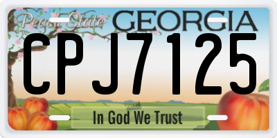GA license plate CPJ7125