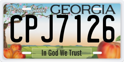 GA license plate CPJ7126
