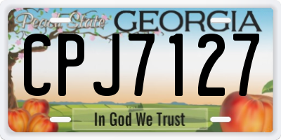 GA license plate CPJ7127
