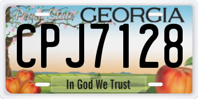 GA license plate CPJ7128