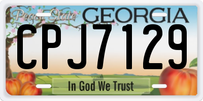 GA license plate CPJ7129