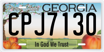 GA license plate CPJ7130