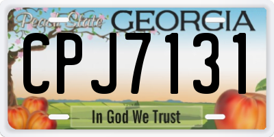 GA license plate CPJ7131