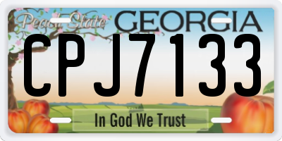 GA license plate CPJ7133