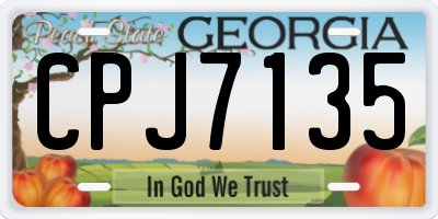 GA license plate CPJ7135