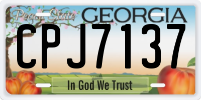 GA license plate CPJ7137