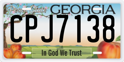GA license plate CPJ7138