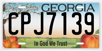 GA license plate CPJ7139