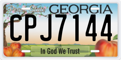 GA license plate CPJ7144