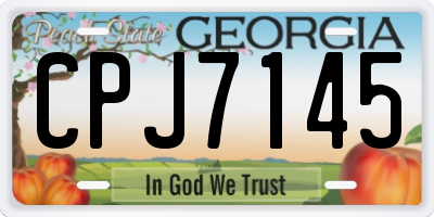 GA license plate CPJ7145