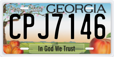 GA license plate CPJ7146
