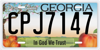 GA license plate CPJ7147