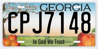 GA license plate CPJ7148