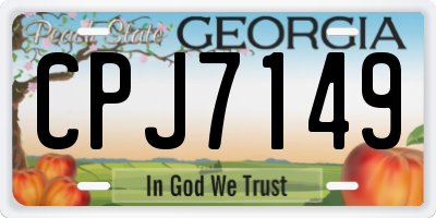 GA license plate CPJ7149