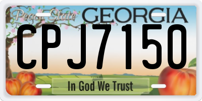 GA license plate CPJ7150