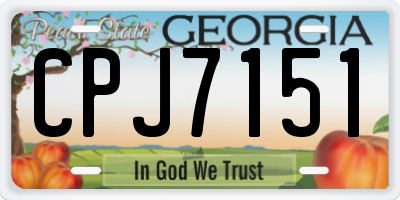 GA license plate CPJ7151