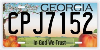 GA license plate CPJ7152