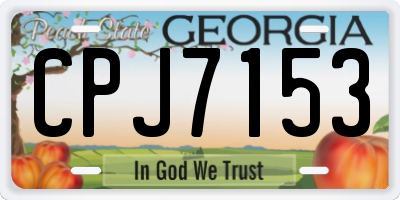 GA license plate CPJ7153