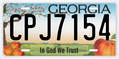 GA license plate CPJ7154