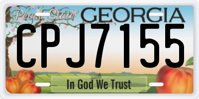 GA license plate CPJ7155