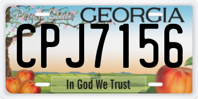 GA license plate CPJ7156