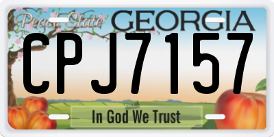 GA license plate CPJ7157