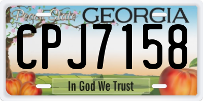 GA license plate CPJ7158