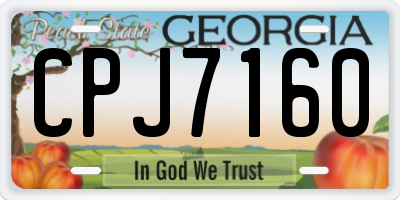 GA license plate CPJ7160